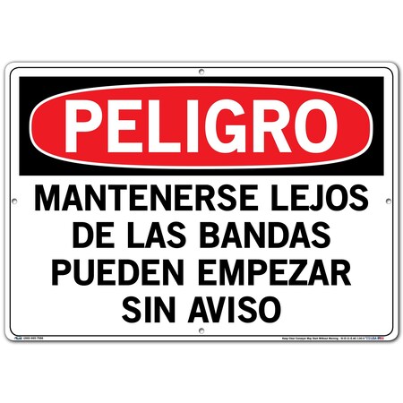 Vestil Aluminum Composite Sign, 14-1/2" Height, 20-1/2" Width, Aluminum Composite, Rectangle, Spanish SI-D-11-E-AC-130-S